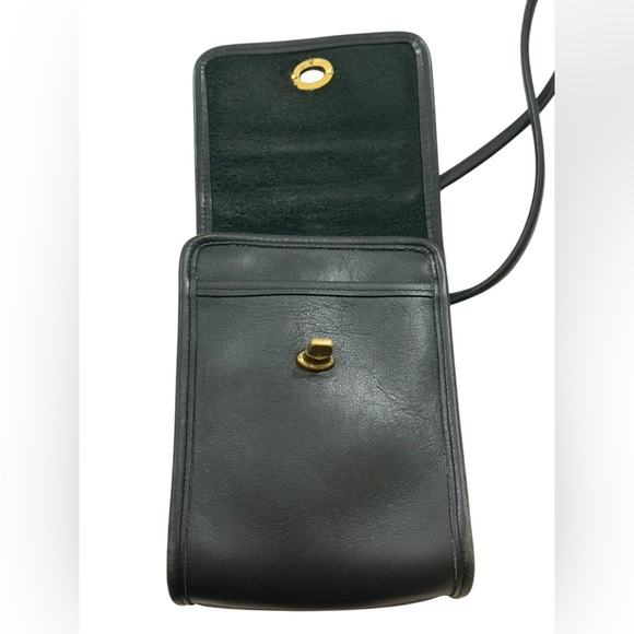 Coach Vintage 9956 Black Leather Small Flap Crossbody Bag - Picture 3 of 16